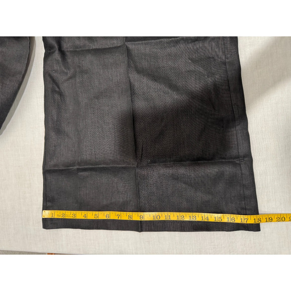 Vivid Womens Black Wide Leg Crop Capri 100% Linen Pants Sz 2X NWT Zip Front - Picture 5 of 9